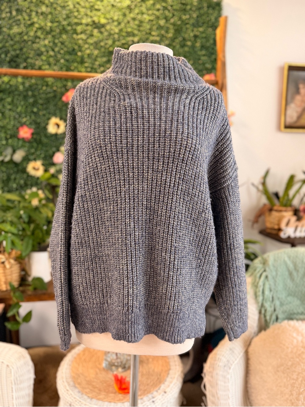 Apt. 9 Charcoal Ribbed Turtleneck Sweater